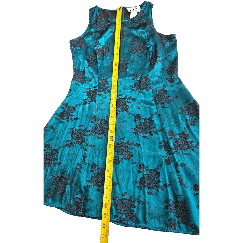 Vintage DBY Womens Floral 90s Grunge Whimsigoth Dress Size 5 Teal Romantic Y2K - Picture 7 of 15